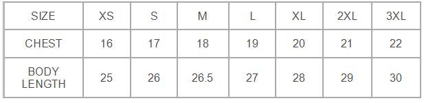 Size Chart - Shop Women's T-Shirt